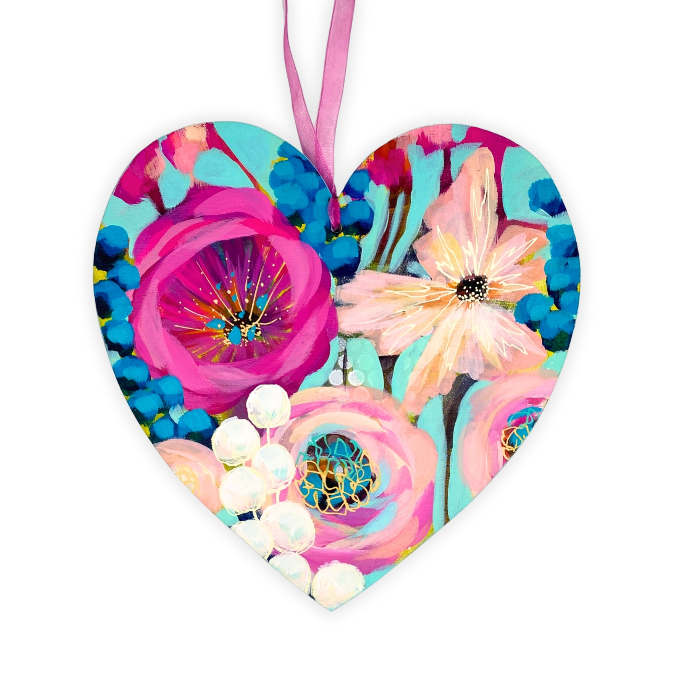 &#39;Bloom&#39; Hand painted heart