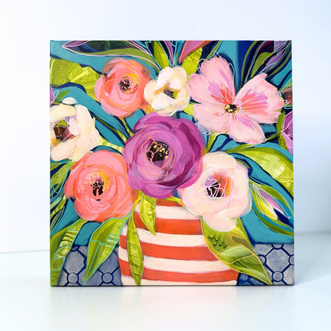 &#39;Hope&#39; mini floral in vase painting
