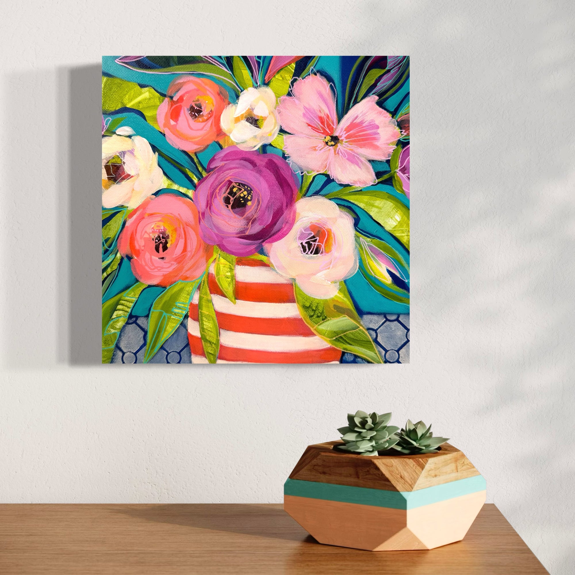&#39;Hope&#39; mini floral in vase painting
