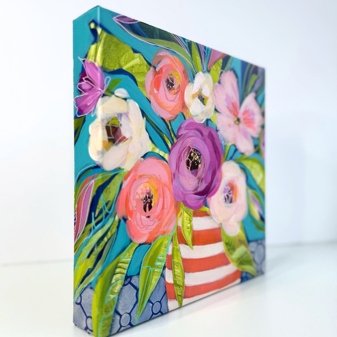 &#39;Hope&#39; mini floral in vase painting