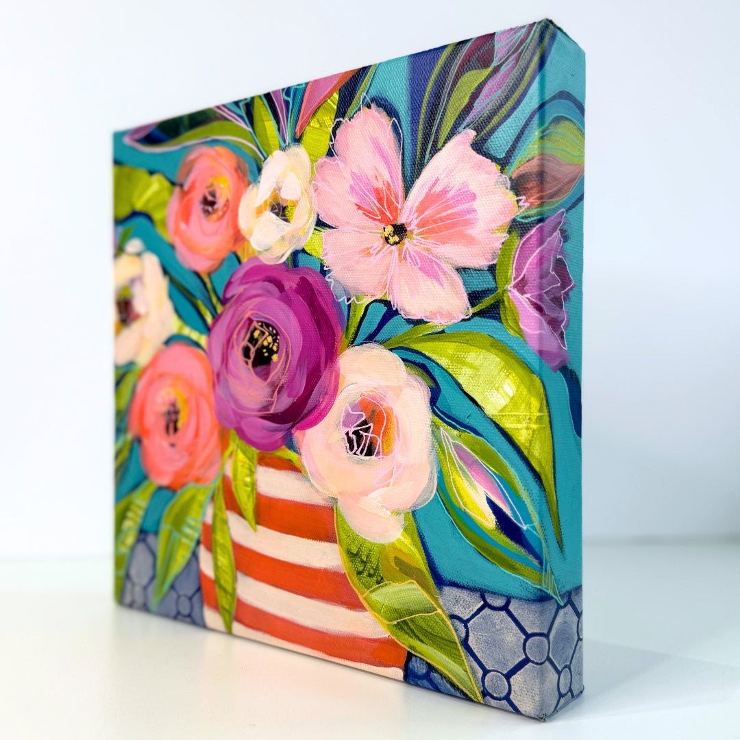 &#39;Hope&#39; mini floral in vase painting