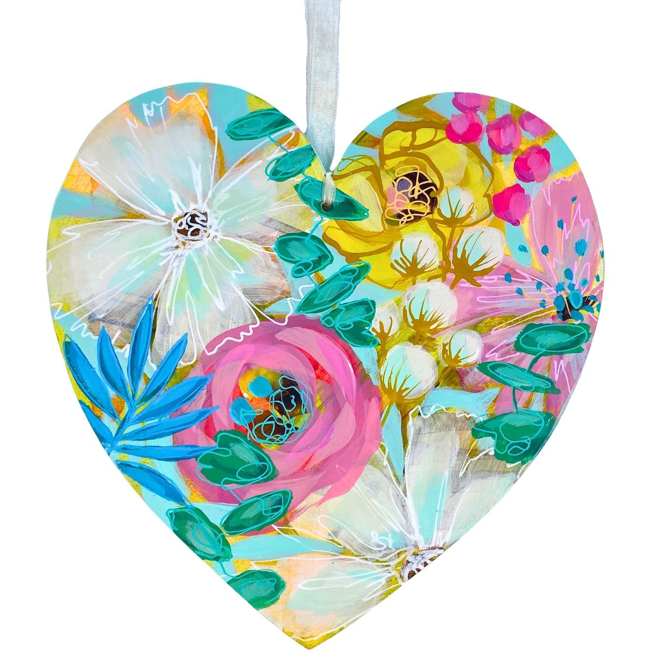 &#39;Inspire&#39; Hand painted heart